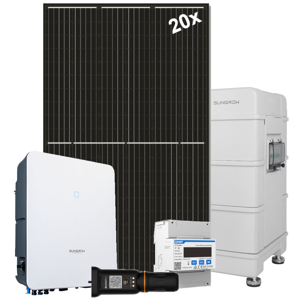 Sungrow Hybrid Solaranlage 8,0 kW + SBR Stromspeicher | kompl. Set | 0 % MwSt. (gem. § 12 Abs. 3 UStG)