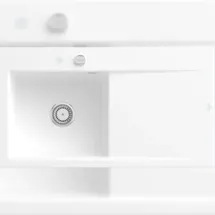 Villeroy & Boch Subway Style 50 links Einbauspüle keramik stone white Excenterbetätigung 900 x 510 mm