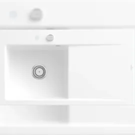 Villeroy & Boch Subway Style 50 links Einbauspüle keramik stone white Excenterbetätigung 900 x 510 mm