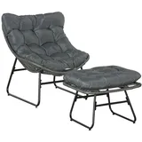 Outsunny Rattansessel Gartensessel 69 x 76 x 70 cm grau