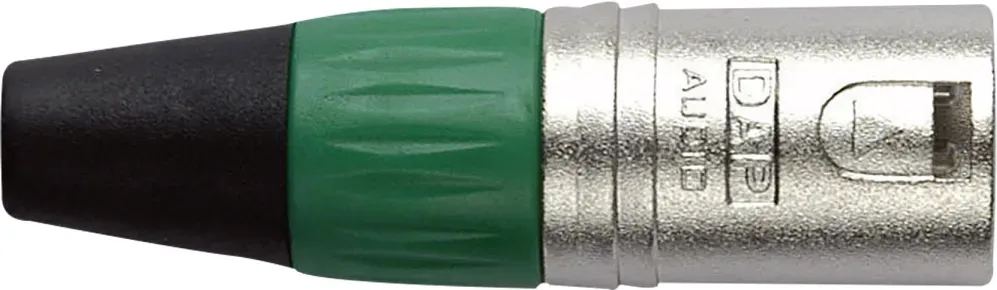 DAP XLR 3P Connector - male - nickel housing Grüne Kappe