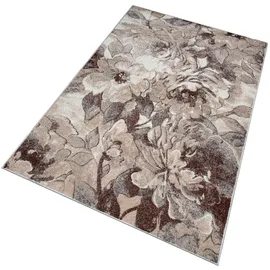 OTTO home Teppich OTTO HOME "Almrose" Gr. 1, beige (sand), B:60cm H:9mm L:90cm, Kunstfaser, Teppiche, Teppich, mit besonders weichem Flor, Blumen Muster, florales Design, Kurzflor