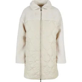 URBAN CLASSICS Oversized Sherpa Quilted Mantel Soft Seagrass / White Sand XS