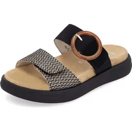 REMONTE Damen D2N51, Frauen Slipper,Pantoletten,Slip on,Freizeitschuhe,Schlupfschuhe,schluepfschuhe,Slides,Slip-ons,Mules,schwarz Kombi (03),36 EU - Schwarz - 36