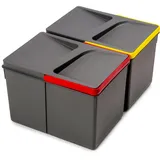 Emuca Recyclingbehälter 2x12 Liter H 216mm Anthrazit