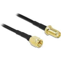 DeLock Antennenverlängerungskabel SMA Stecker zu SMA Buchse 5 m Schwarz