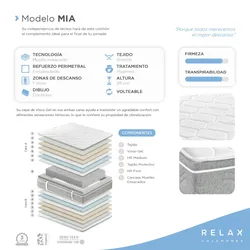 RELAX Taschenfederkern- und Viscoschaummatratze MIA 29 cm Höhe maximaler Komfort - 180x190 cm