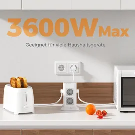 TESSAN Mehrfachsteckdose 2 m Grau 8 St.