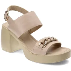 Beige Sandalen Chebello Modische Lederschuhe, 38