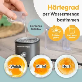 GOURMETmaxx Eierkocher 1 Ei + Eipicker Anthrazit