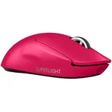 Logitech PRO X Superlight 2 Magenta, Kabellose LIGHTSPEED Technologie, Hero 2 Sensor, 44.000 DPI, 8000Hz (0.125ms) Melderate, 60 G