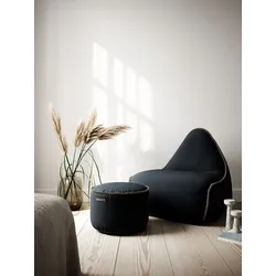 RETROit Cura Lounge Sitzsack mit Hocker – Nachhaltiges Sparset schwarz