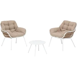 Hesperide Gartenmöbel-Duo PAOPAO 2 Plätze 0 x 0 x 0 cm Beige/Weiß