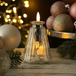 LED Flaschenlicht - LED Kerze mit Docht als Flaschenbeleuchtung - mit Batterie -...