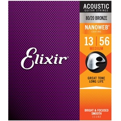 Elixir 11102 Akustik 80/20 Nanoweb Medium