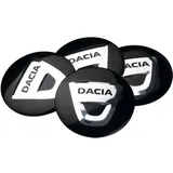 LyTTuu 4 Stück Auto Radnabenkappen für Dacia Sandero 2012-2020 Wasserdicht Radkappen Felgenkappen Nabendeckel Anti-Rost Radnabendeckel Nabenabdeckung,Black