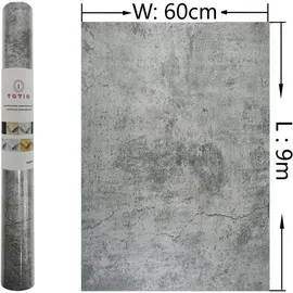 TOTIO Dunkelgraue Selbstklebende Tapete 60CMx9M Betonzement Textur