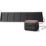 ELECAENTA EM200 Tragbare Powerstation mit LSFC-60 Faltbare Solar Panel, 200Wh LiFePO4 Solargenerator Reine Sinuswelle, Balkonkraft für Outdoor Camping Hause