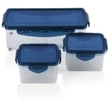 Genius Aufbewahrungssystem Nicer Dicer Fusion smart, (Set), inkl. Frischhaltedeckel(1x 1,25l & 2x0,4l) Auffangbehälter Dosen Box blau