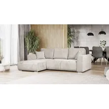 OTTO home Ecksofa OTTO HOME "BEATRICE optionale Schlafsofa mit Bettkasten, B/T/H: 265/170/86 cm", beige (creme), B:265cm H:86cm T:170cm, 100% Polyester, Sofas, Ecksofa, L-Form, wahlweise auch mit Bettfunktion und Bettkasten