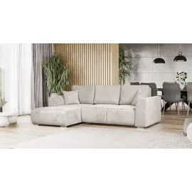 OTTO home Ecksofa OTTO HOME "BEATRICE optionale Schlafsofa mit Bettkasten, B/T/H: 265/170/86 cm", beige (creme), B:265cm H:86cm T:170cm, 100% Polyester, Sofas, Ecksofa, L-Form, wahlweise auch mit Bettfunktion und Bettkasten