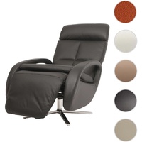 Relaxsessel HWC-L11, Design Fernsehsessel TV-Sessel Liegesessel, Liegefunktion drehbar, Voll-Leder ~ schwarz