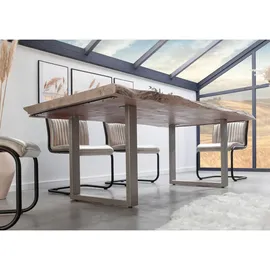 Massivmoebel24 Baumtisch Akazie 190 x 78 x 110 cm beige