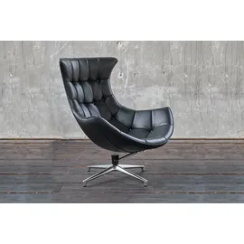 KAWOLA Drehsessel SKIO Leder 75 x 75 x 75 cm Schwarz