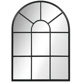 Homcom Wandspiegel Fensterspiegel 70 x 50 cm Spiegel mit Metallrahmen Hängespiegel für Wohnzimmer, Schlafzimmer, Schwarz