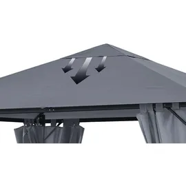 Quick Star Ersatzdach für Pavillon 3x3 m 2,97 x 2,97 m Grau