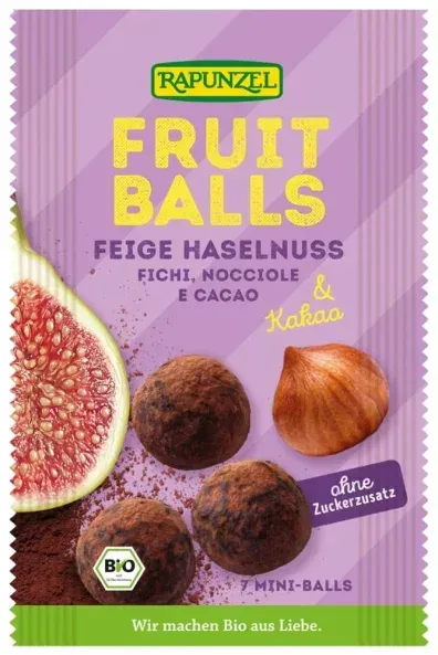 Rapunzel Fruit-Balls Feige-Haselnuss & Kakao bio