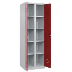 CP Wäschespind »Classic Plus zueinander zuschlagende Türen Korpus lichtgrau« Drehri rot, 60x185x50 cm