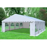 Partyzelt Pavillon 6x8m Weiss PVC inkl.Seitenwände Festzelt wasserdicht Bierzelt