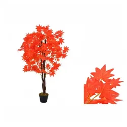 Künstliche Zimmerpflanze Künstliche Pflanze Ahornbaum mit Topf Rot 120 cm Pflanze realistisch e, vidaXL, Höhe 0 cm rot