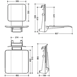 Hewi System 900 Einhängesitz, 900.51.10260 CV,