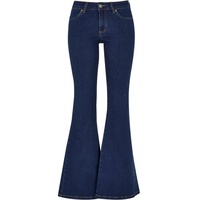 URBAN CLASSICS Bequeme Jeans Urban Classics Damen Ladies Organic Low Waist Flared Denim blau 26