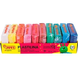 Jovi Knete PLASTILINA farbsortiert, 10 Farben je 50,0 g