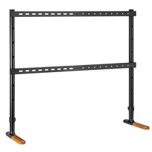 My Wall mywall TV Standfuß HT27L, TV-Ständer für Bildschirme 70-90 Zoll, TV Bodenständer mit Holzoptik und Anti-Rutsch-Pads, Universaler TV-Ständer mit Belastung bis zu 60 kg