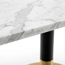 stilvora Küchentisch 80 x 75 x 60 cm Weiß/Schwarz/Gold