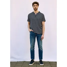 STREET ONE Gestreiftes Henleyshirt - blau