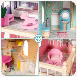 Mamabrum Holzpuppenhaus Großes Puppenhaus gelb