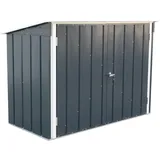 Duramax Fahrradschuppen für 2, Fahrradgarage mit komplett breiten, abschließbaren Doppeltüren, Lagerschuppen aus Metall, Gartenschuppen Fahrräder, Fahrradaufbewahrung, fahrradbox, Anthrazit