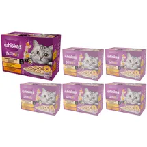 Whiskas Adult 1+ Tasty Mix Nassfutter für Katzen in Sauce Lamm Huhn, Portionsbeutel 72x85g