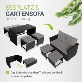 Juskys 2in1 Polyrattan Gartenmöbel Jamaika