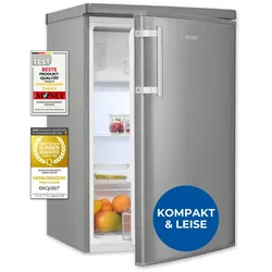 Exquisit Kühlschrank ohne Gefrierfach, EEK: C, 118 Liter, 4-Sterne-Gefrierfach, Gemüseschublade, Türanschlag wechselbar, KS16-4-HE-040C inoxlook