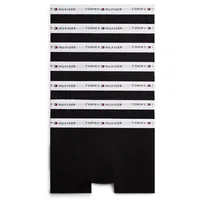 Trunk, Herren, Gr. XL (54), 7 Stk., schwarz, Webqualität, Obermaterial: 95% Baumwolle, 5% Elasthan, TOMMY HILFIGER UNDERWEAR, unifarben, körpernah, Unterhosen, Körpernahe Passform mit elastischem Bund