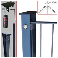 Fa-bausysteme Doppelstabzaun Anthrazit 6-5-6 Leiste 830 mm 5 m