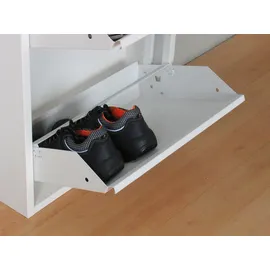 VCM ebuy24 Pisa Schuhschrank mit 8 Klappen in Metall Weiẞ