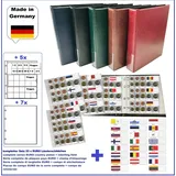 EURO-KURSMÜNZENSÄTZE-MÜNZALBUM-NUMOH-BRAUN-+-5-HÜLLEN-+-ZWL-W-Für-15-Münzsätze