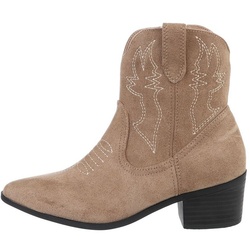 Ital-Design Damen Cowboyboots Western Westernstiefelette braun 39